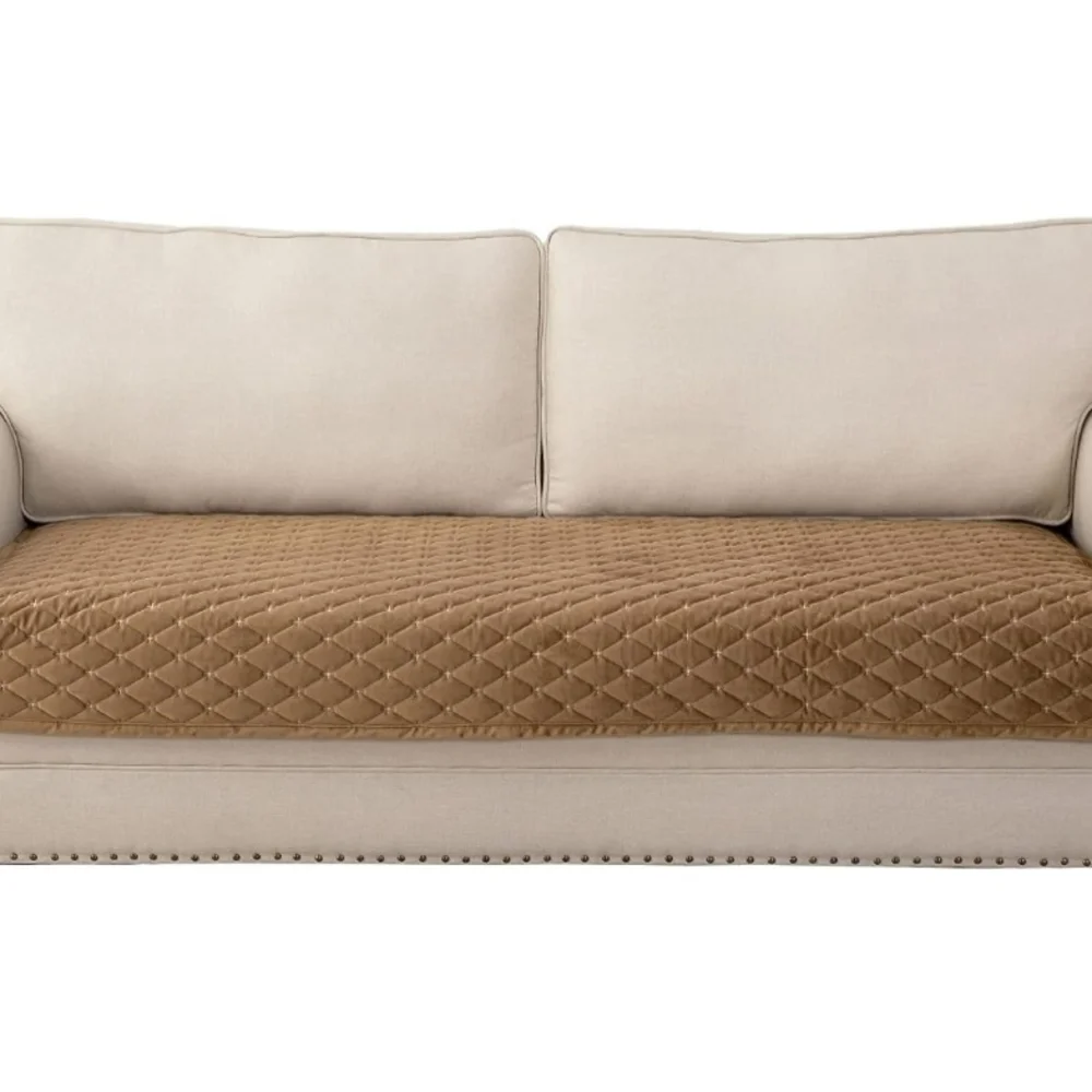 Quilted Sofa Seat Protector in Brown - Home Accents